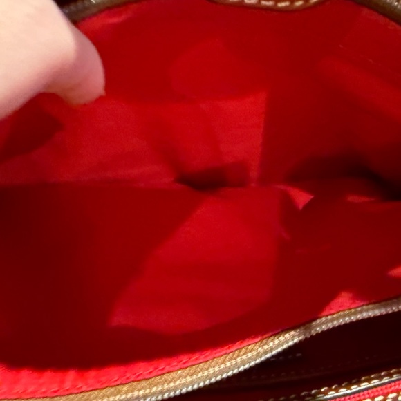 Dooney & Bourke Coated Cotton Brielle Tote in the Cranberry Plaid - Picture 8 of 11